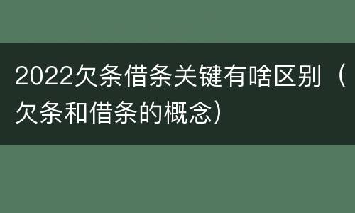 2022欠条借条关键有啥区别（欠条和借条的概念）