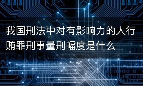 我国刑法中对有影响力的人行贿罪刑事量刑幅度是什么