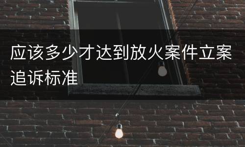 应该多少才达到放火案件立案追诉标准