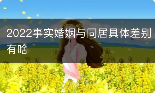 2022事实婚姻与同居具体差别有啥