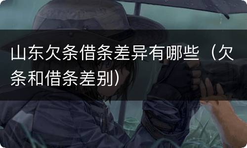 山东欠条借条差异有哪些（欠条和借条差别）