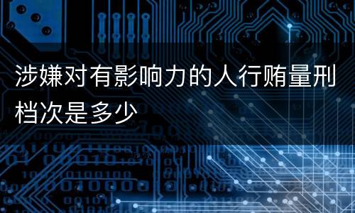 涉嫌对有影响力的人行贿量刑档次是多少