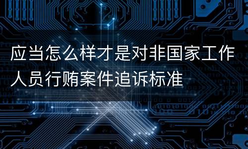 应当怎么样才是对非国家工作人员行贿案件追诉标准
