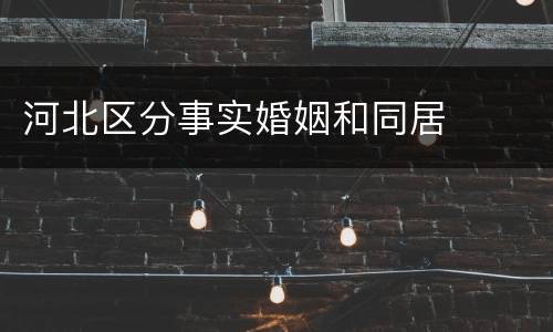 河北区分事实婚姻和同居