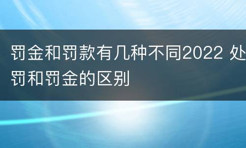 罚金和罚款有几种不同2022 处罚和罚金的区别