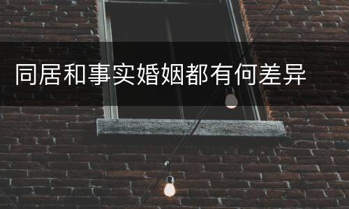 同居和事实婚姻都有何差异