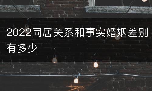 2022同居关系和事实婚姻差别有多少
