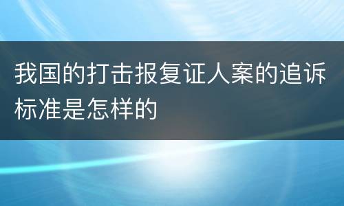 我国的打击报复证人案的追诉标准是怎样的