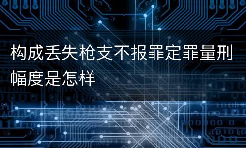 构成丢失枪支不报罪定罪量刑幅度是怎样