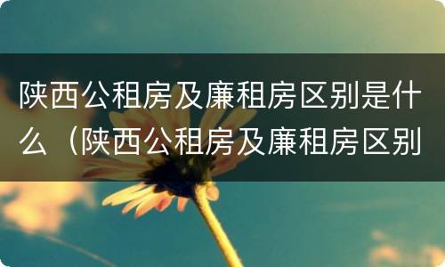 陕西公租房及廉租房区别是什么（陕西公租房及廉租房区别是什么呢）