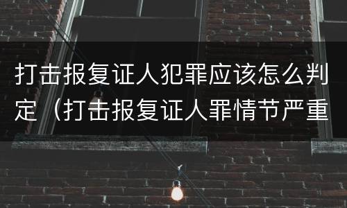打击报复证人犯罪应该怎么判定（打击报复证人罪情节严重）