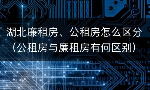 湖北廉租房、公租房怎么区分（公租房与廉租房有何区别）