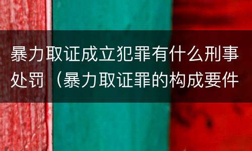 暴力取证成立犯罪有什么刑事处罚（暴力取证罪的构成要件）