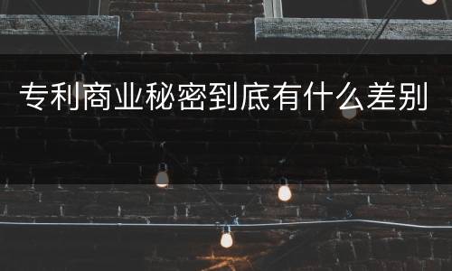 专利商业秘密到底有什么差别