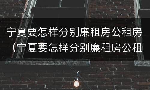 宁夏要怎样分别廉租房公租房（宁夏要怎样分别廉租房公租房和商品房）