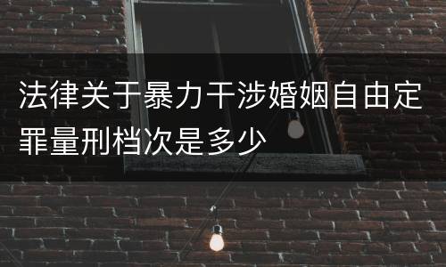 法律关于暴力干涉婚姻自由定罪量刑档次是多少
