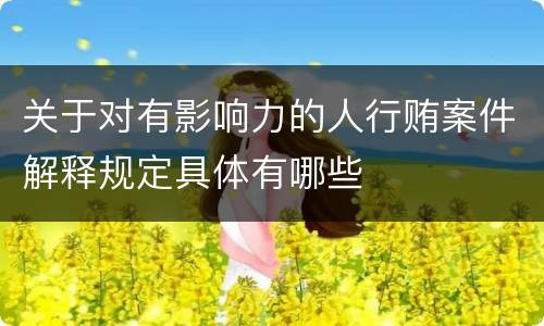 关于对有影响力的人行贿案件解释规定具体有哪些