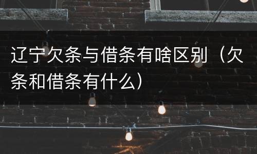 辽宁欠条与借条有啥区别（欠条和借条有什么）
