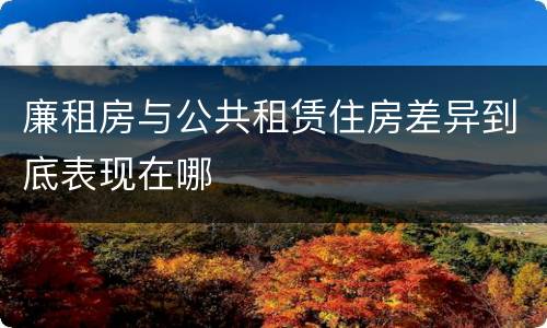 廉租房与公共租赁住房差异到底表现在哪