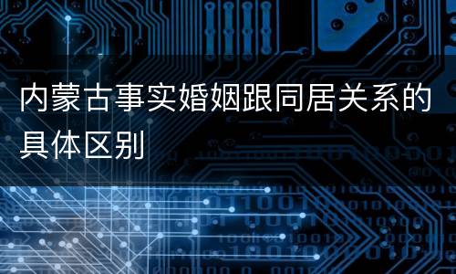 内蒙古事实婚姻跟同居关系的具体区别