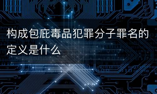 构成包庇毒品犯罪分子罪名的定义是什么
