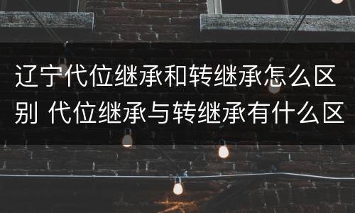 辽宁代位继承和转继承怎么区别 代位继承与转继承有什么区别