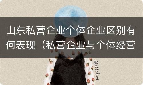 山东私营企业个体企业区别有何表现（私营企业与个体经营企业的区别）