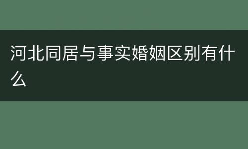 河北同居与事实婚姻区别有什么