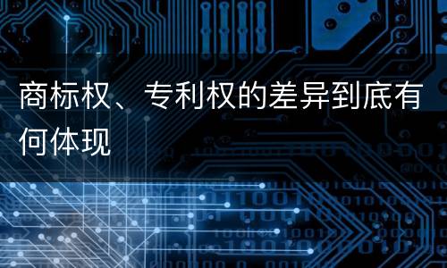 商标权、专利权的差异到底有何体现