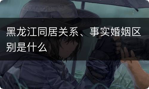 黑龙江同居关系、事实婚姻区别是什么