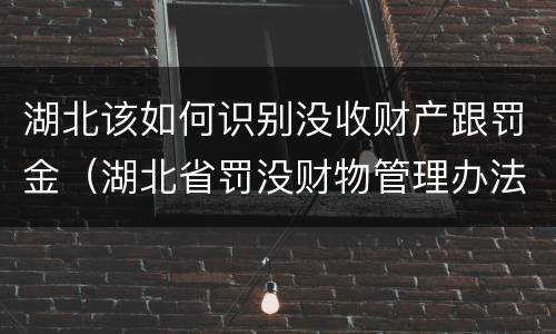 湖北该如何识别没收财产跟罚金（湖北省罚没财物管理办法）