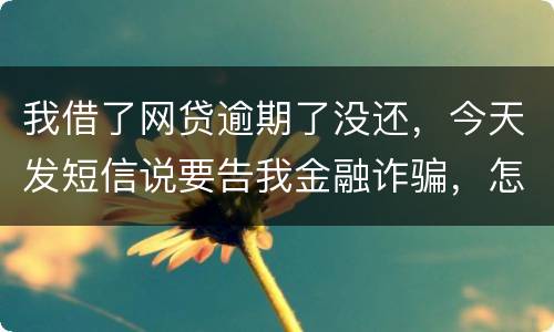 我借了网贷逾期了没还，今天发短信说要告我金融诈骗，怎么办，这属于诈骗罪吗