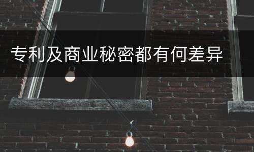 专利及商业秘密都有何差异