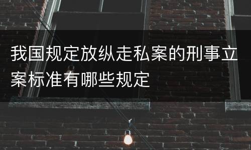 我国规定放纵走私案的刑事立案标准有哪些规定