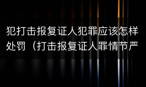犯打击报复证人犯罪应该怎样处罚（打击报复证人罪情节严重）