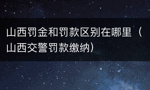 山西罚金和罚款区别在哪里（山西交警罚款缴纳）