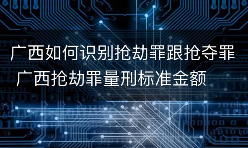 广西如何识别抢劫罪跟抢夺罪 广西抢劫罪量刑标准金额