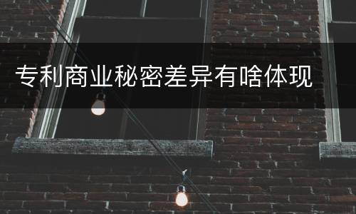 专利商业秘密差异有啥体现