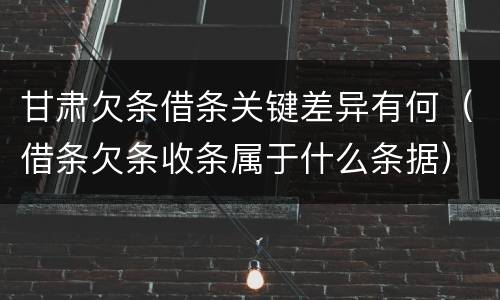 甘肃欠条借条关键差异有何（借条欠条收条属于什么条据）