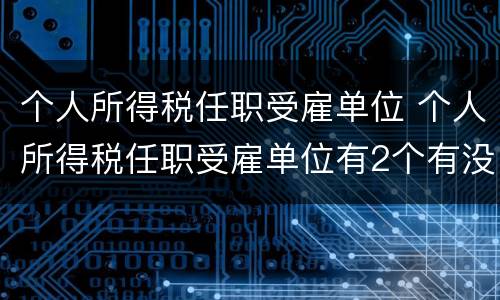 个人所得税任职受雇单位 个人所得税任职受雇单位有2个有没有影响