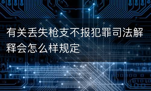 有关丢失枪支不报犯罪司法解释会怎么样规定