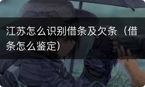 江苏怎么识别借条及欠条（借条怎么鉴定）