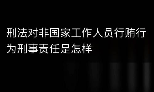 刑法对非国家工作人员行贿行为刑事责任是怎样