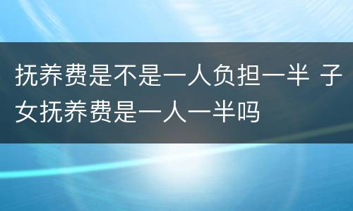 抚养费是不是一人负担一半 子女抚养费是一人一半吗