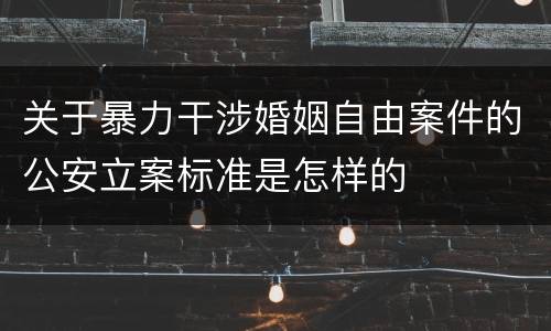关于暴力干涉婚姻自由案件的公安立案标准是怎样的