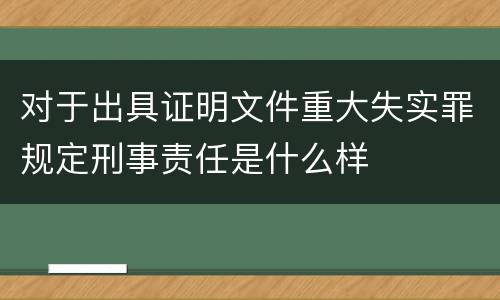 对于出具证明文件重大失实罪规定刑事责任是什么样