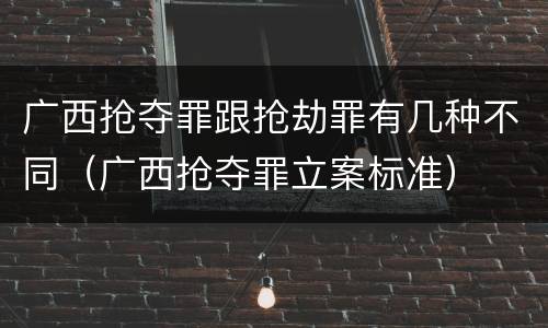 广西抢夺罪跟抢劫罪有几种不同（广西抢夺罪立案标准）
