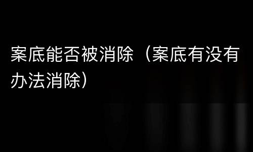 案底能否被消除（案底有没有办法消除）