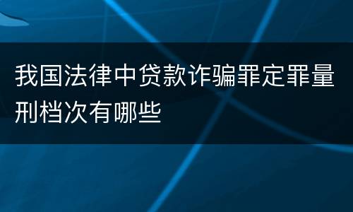 我国法律中贷款诈骗罪定罪量刑档次有哪些