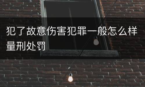 犯了故意伤害犯罪一般怎么样量刑处罚